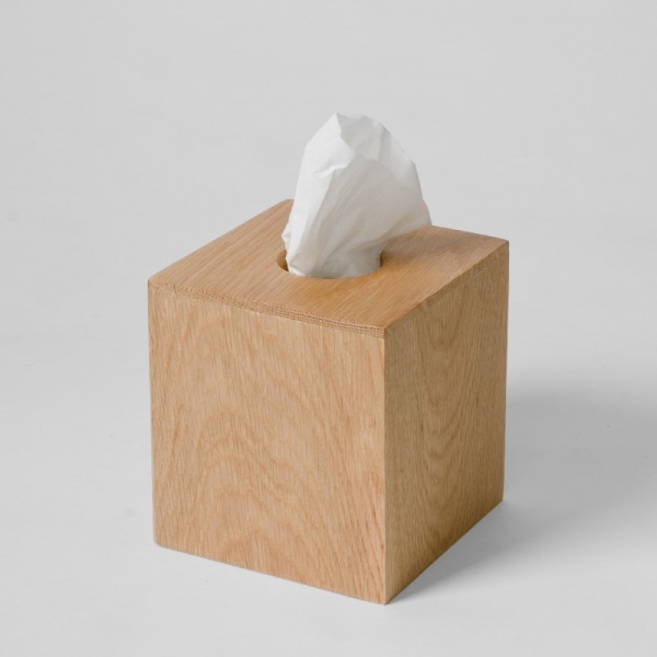 Natural Oak Cube Tissue Box